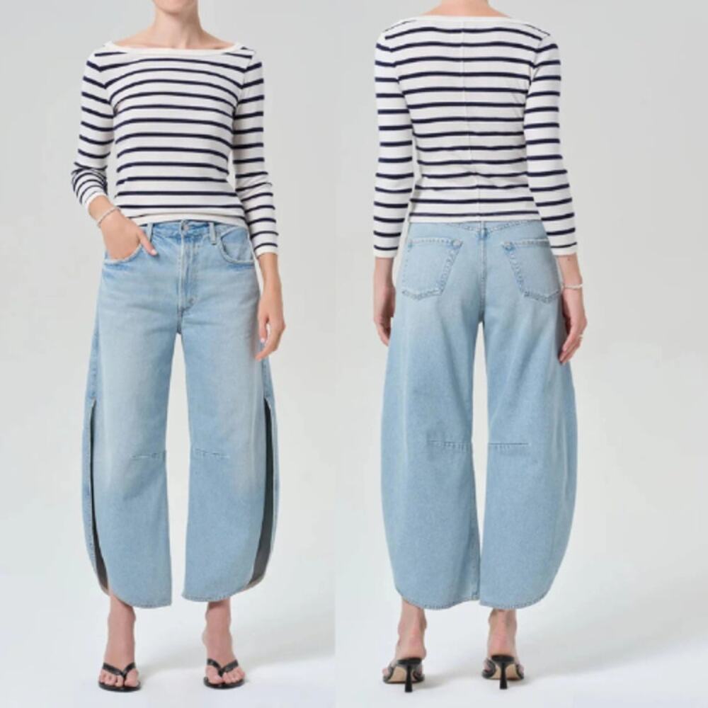 NEW Citizens of Humanity Relaxed Curved Hem Tulip Jean Blue Light Wash Size: 27